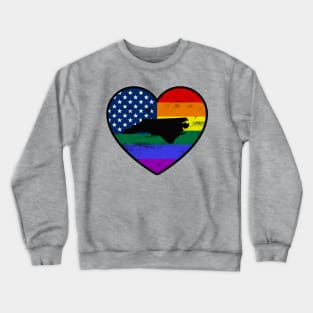 North Carolina United States Gay Pride Flag Heart Crewneck Sweatshirt